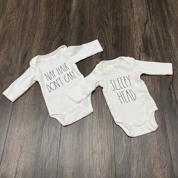 Rae Dunn Other - Rae Dunn Set of 2 Graphic Long Sleeve Bodysuits